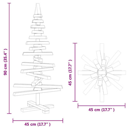 vidaXL | Wooden Christmas Tree | with Stand natural 90 cm Solid pine wood