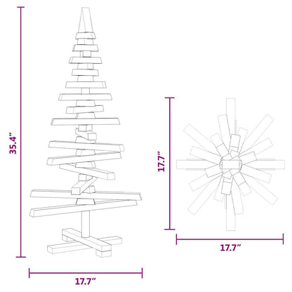 vidaXL | Wooden Christmas Tree | with Stand natural 90 cm Solid pine wood