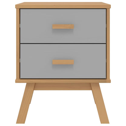 vidaXL Bedside Cabinet OLDEN Grey and Brown Solid Wood Pine