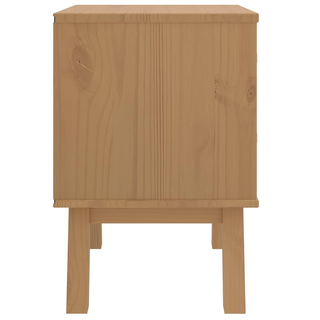 vidaXL Bedside Cabinet OLDEN Grey and Brown Solid Wood Pine