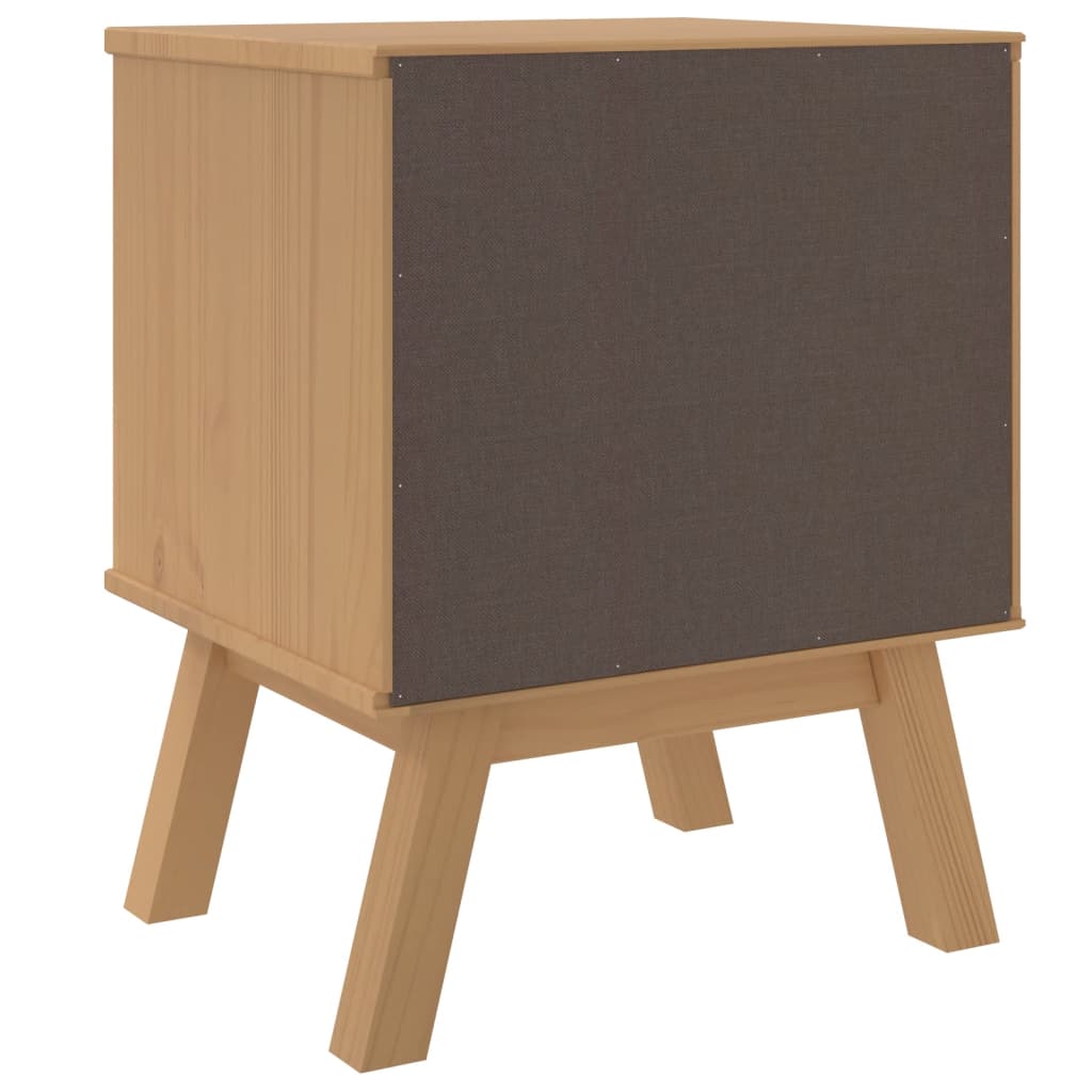 vidaXL Bedside Cabinet OLDEN White and Brown Solid Wood Pine