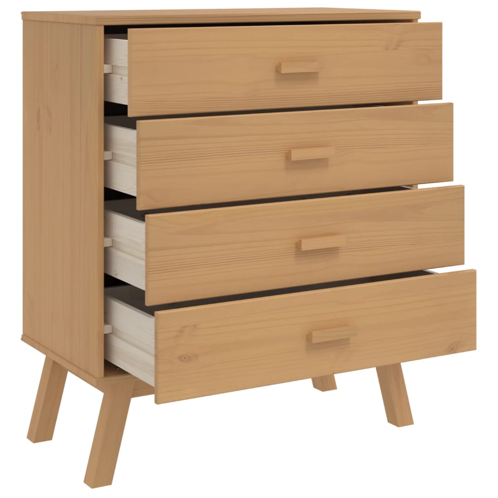 vidaXL Drawer Cabinet OLDEN Brown Solid Wood Pine