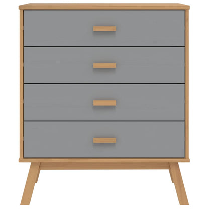 vidaXL Drawer Cabinet OLDEN Grey and Brown Solid Wood Pine