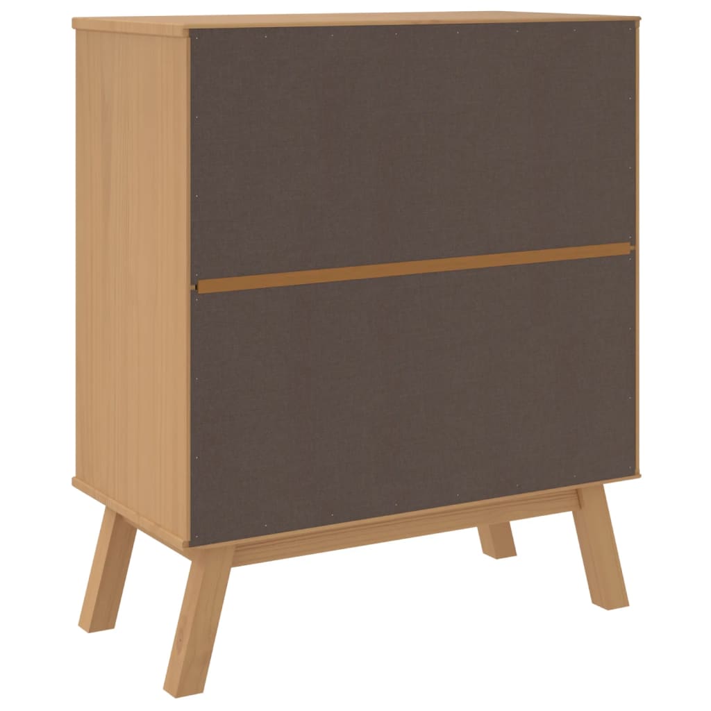 vidaXL Drawer Cabinet OLDEN Grey and Brown Solid Wood Pine