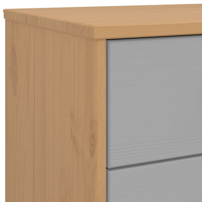 vidaXL Drawer Cabinet OLDEN Grey and Brown Solid Wood Pine