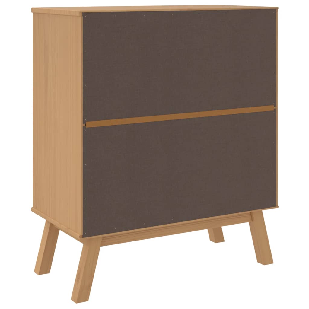 vidaXL Drawer Cabinet OLDEN White and Brown Solid Wood Pine