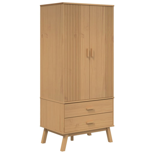 vidaXL Wardrobe "OLDEN" Brown 76,5x53x172 cm Solid Wood Pine