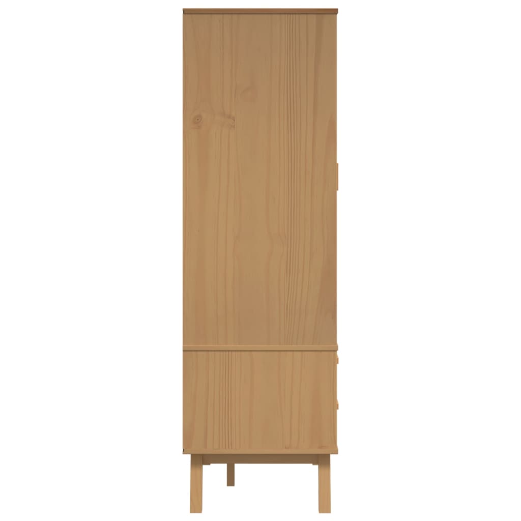 vidaXL Wardrobe "OLDEN" Grey and Brown 76,5x53x172 cm Solid Wood Pine