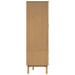 vidaXL Wardrobe OLDEN Grey and Brown 76.5x53x172 cm Solid Wood Pine