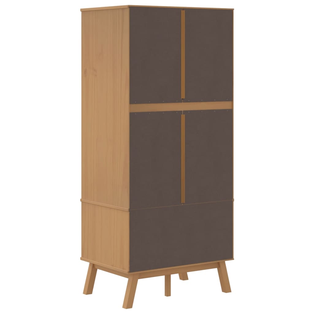 vidaXL Wardrobe "OLDEN" Grey and Brown 76,5x53x172 cm Solid Wood Pine