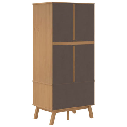 vidaXL Wardrobe "OLDEN" Grey and Brown 76,5x53x172 cm Solid Wood Pine