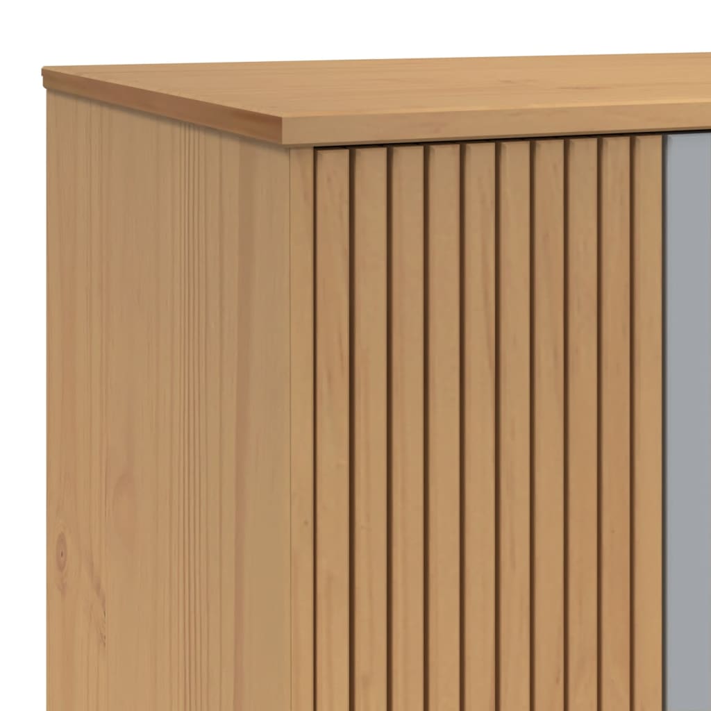 vidaXL Wardrobe "OLDEN" Grey and Brown 76,5x53x172 cm Solid Wood Pine