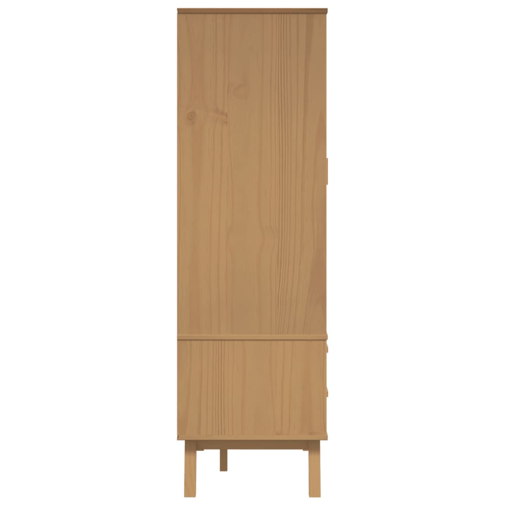vidaXL Wardrobe "OLDEN" White and Brown 76,5x53x172 cm Solid Wood Pine