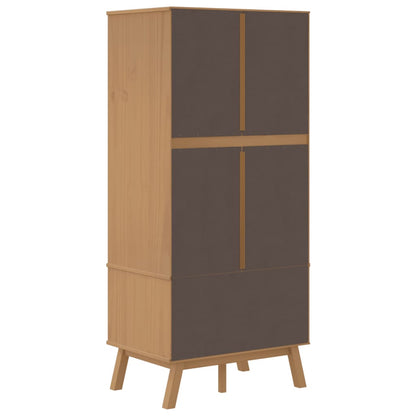 vidaXL Wardrobe "OLDEN" White and Brown 76,5x53x172 cm Solid Wood Pine