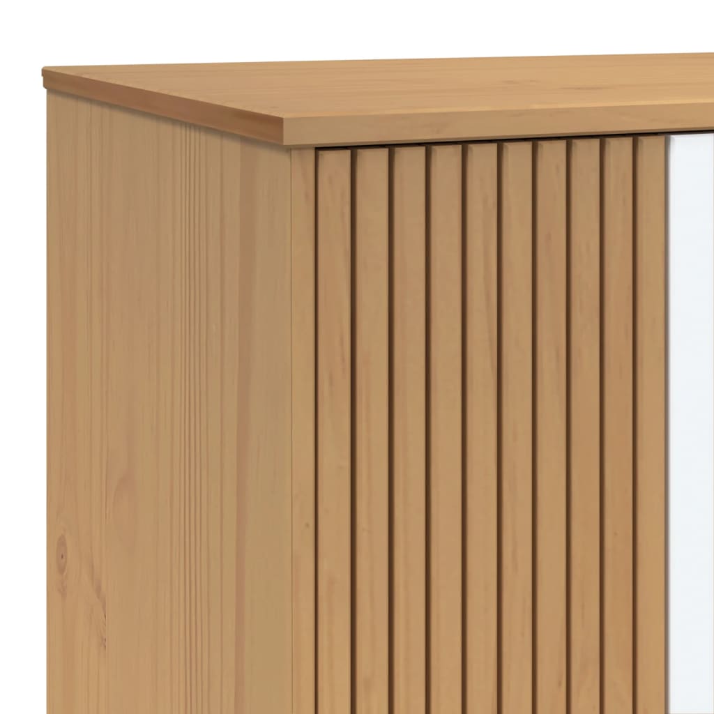 vidaXL Wardrobe "OLDEN" White and Brown 76,5x53x172 cm Solid Wood Pine