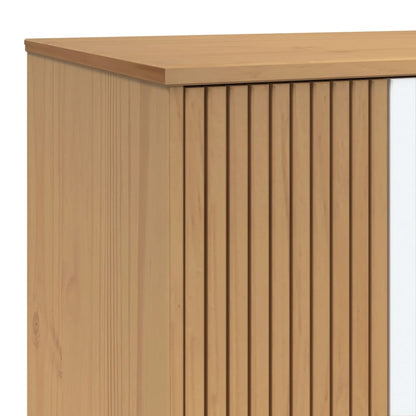 vidaXL Wardrobe "OLDEN" White and Brown 76,5x53x172 cm Solid Wood Pine