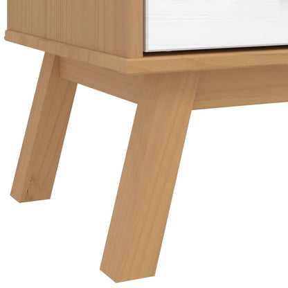 vidaXL Wardrobe "OLDEN" White and Brown 76,5x53x172 cm Solid Wood Pine