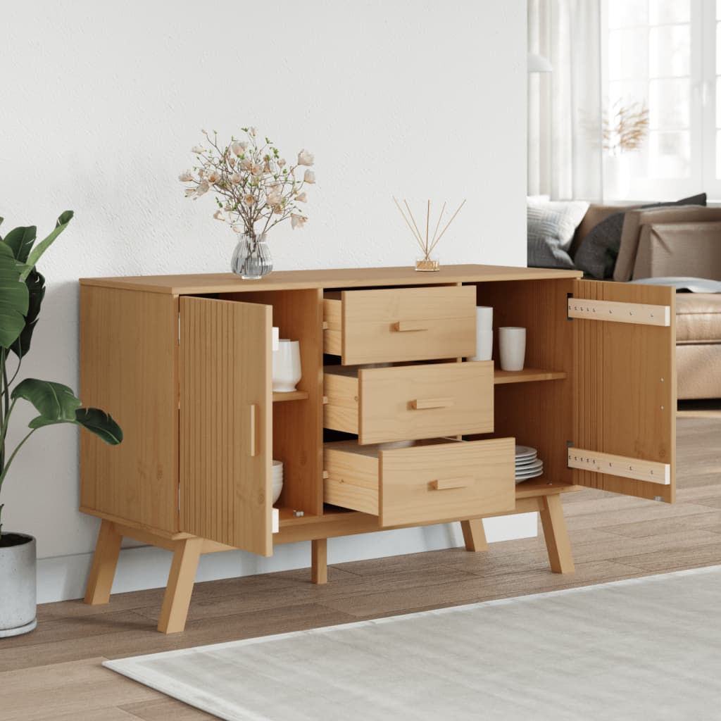 vidaXL Sideboard OLDEN Brown 114x43x73.5cm Solid Wood Pine