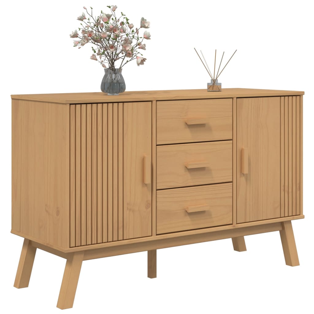 vidaXL Sideboard "OLDEN" Brown 114x43x73,5cm Solid Wood Pine