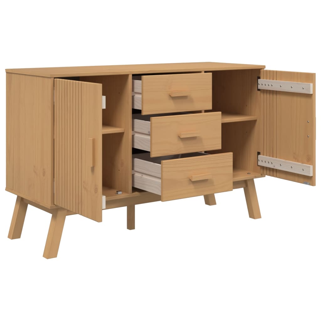 vidaXL Sideboard OLDEN Brown 114x43x73.5cm Solid Wood Pine