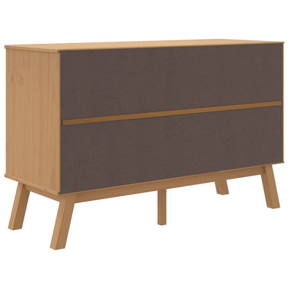 vidaXL Sideboard "OLDEN" White and Brown 114x43x73,5cm Solid Wood Pine