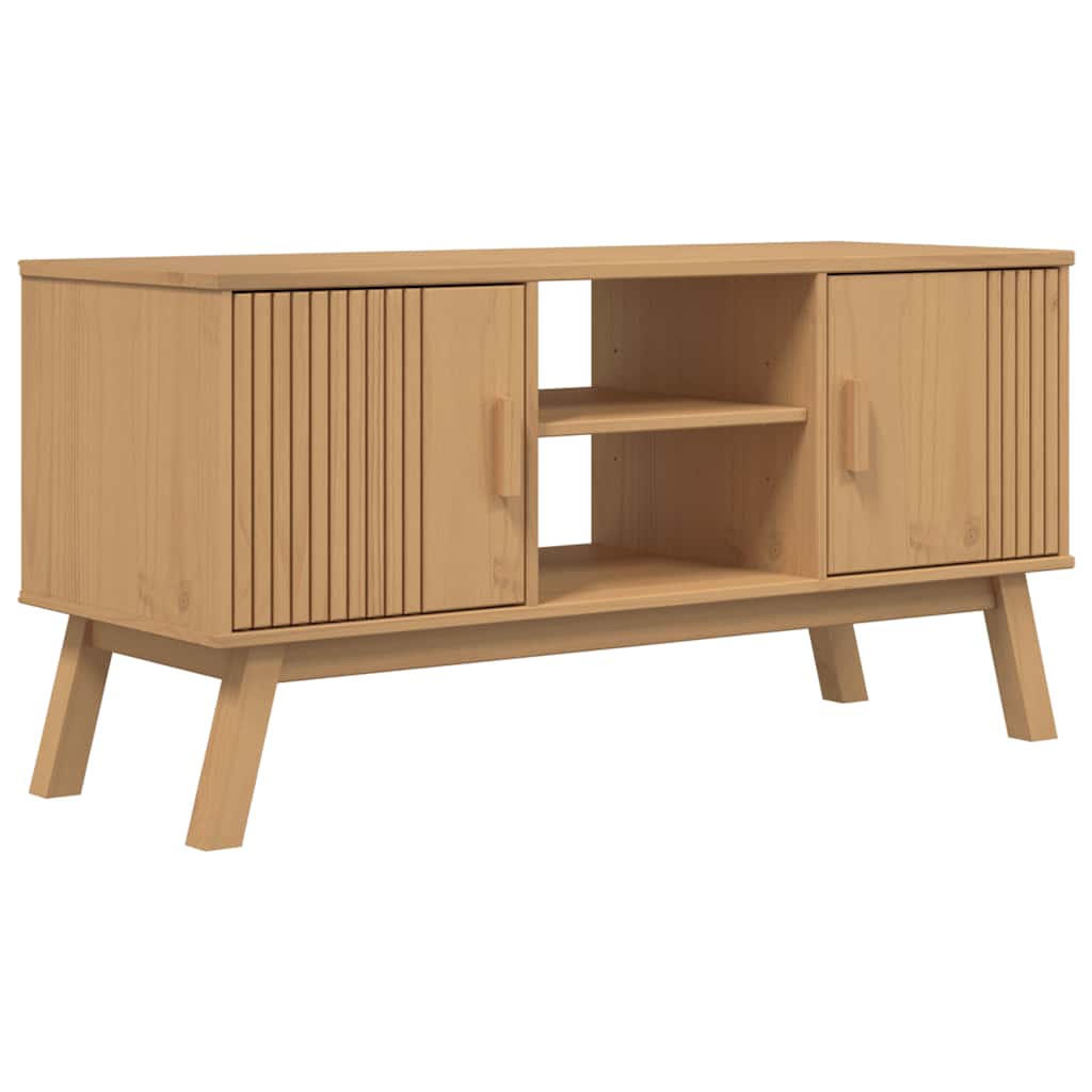 vidaXL TV Cabinet "OLDEN" Brown 114x43x57 cm Solid Wood Pine