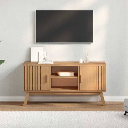 vidaXL TV Cabinet OLDEN Brown 114x43x57 cm Solid Wood Pine