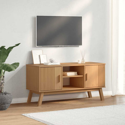 vidaXL TV Cabinet OLDEN Brown 114x43x57 cm Solid Wood Pine