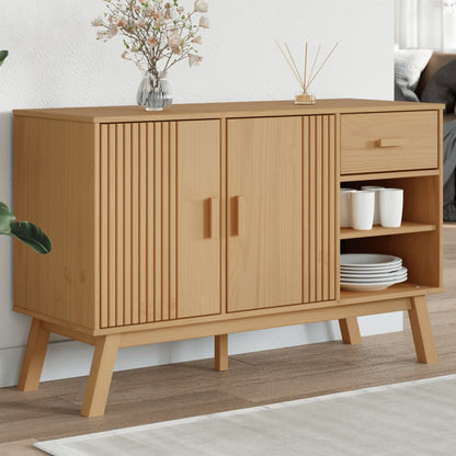 vidaXL Sideboard "OLDEN" Brown 114x43x73,5 cm Solid Wood Pine