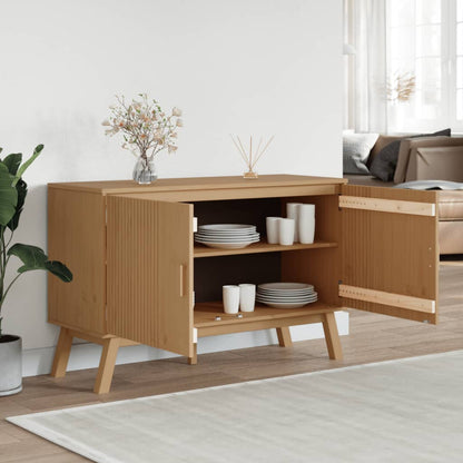 vidaXL Sideboard "OLDEN" Brown 114x43x73,5 cm Solid Wood Pine