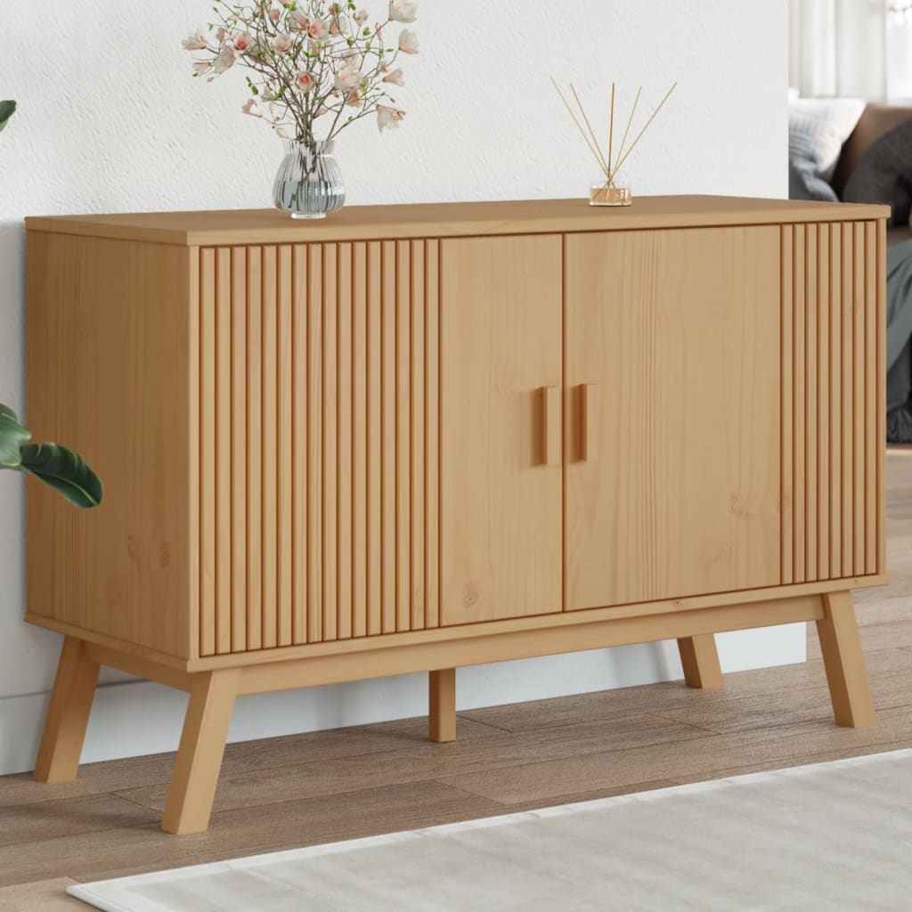 vidaXL Sideboard "OLDEN" Brown 114x43x73,5 cm Solid Wood Pine