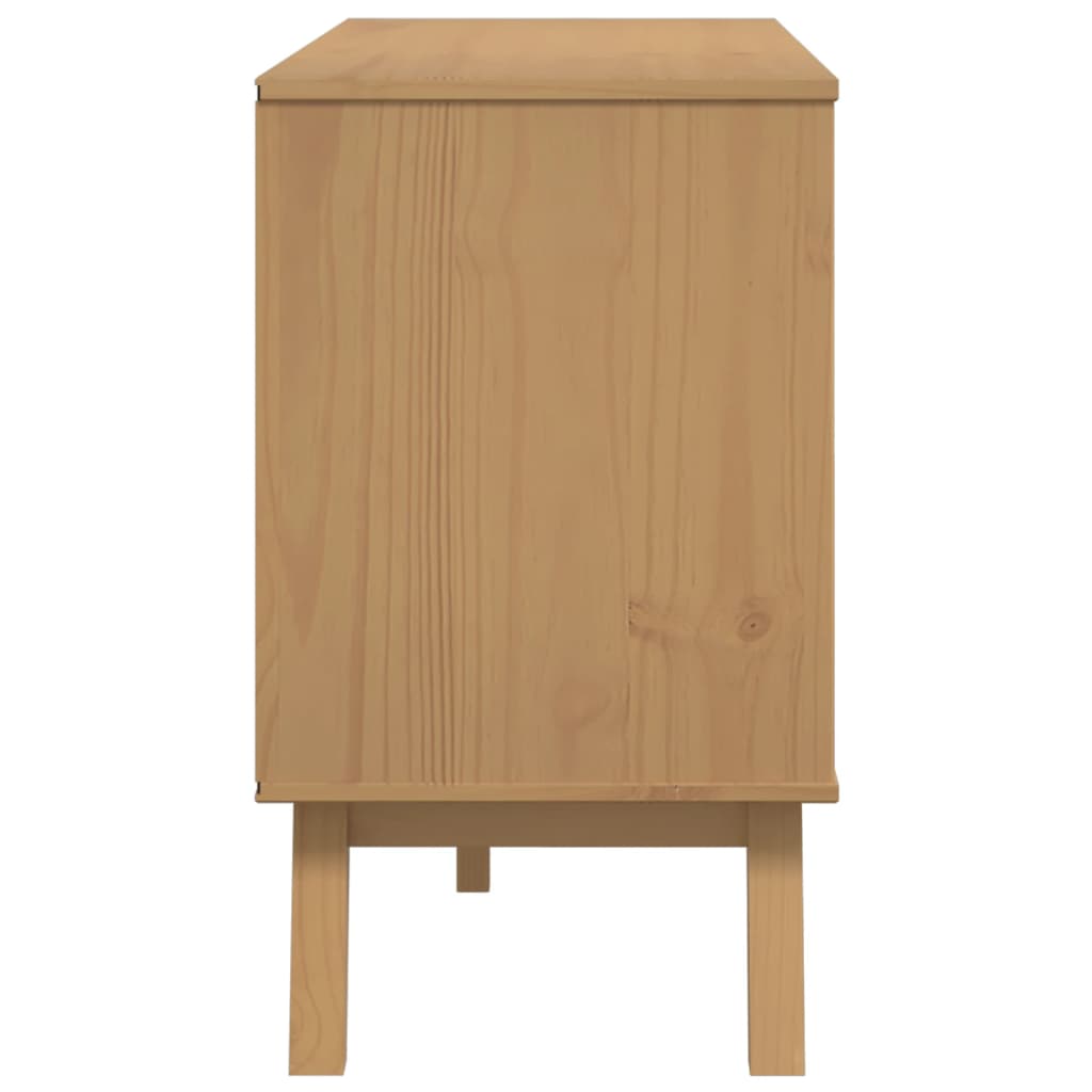 vidaXL Sideboard "OLDEN" White and Brown 114x43x73,5 cm Solid Wood Pine