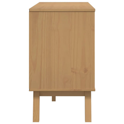 vidaXL Sideboard "OLDEN" White and Brown 114x43x73,5 cm Solid Wood Pine