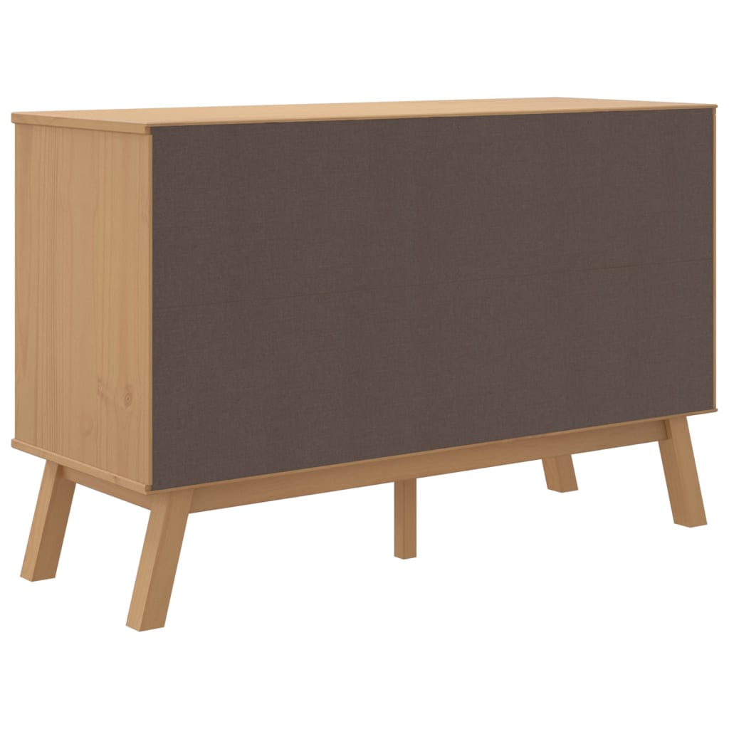 vidaXL Sideboard "OLDEN" White and Brown 114x43x73,5 cm Solid Wood Pine