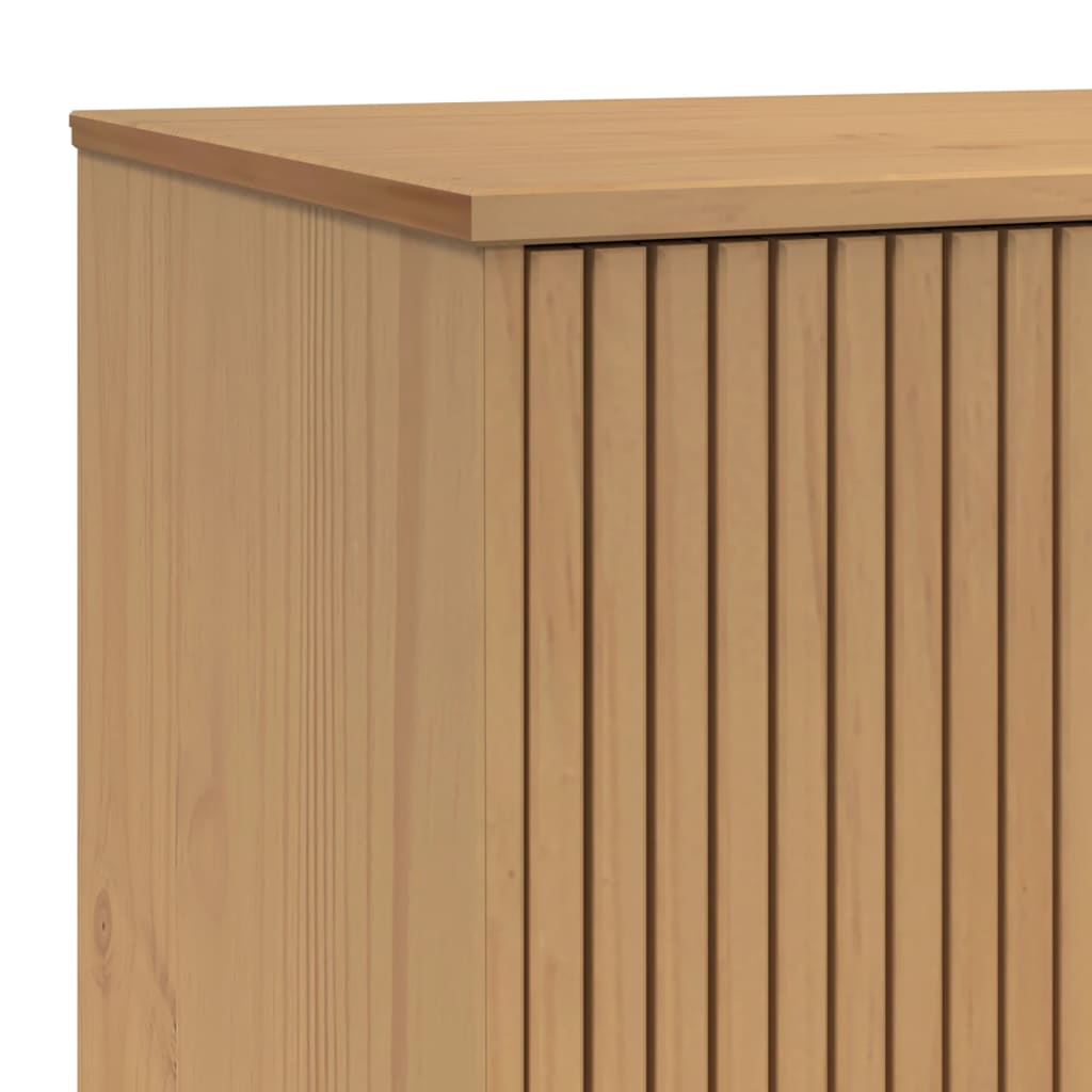 vidaXL Sideboard "OLDEN" White and Brown 114x43x73,5 cm Solid Wood Pine