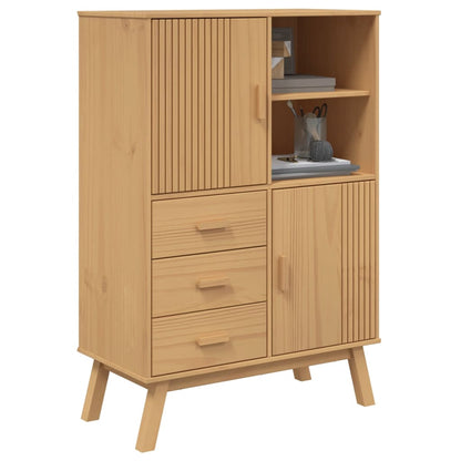 vidaXL Highboard "OLDEN" Brown 85x43x125 cm Solid Wood Pine