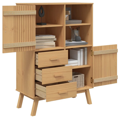 vidaXL Highboard "OLDEN" Brown 85x43x125 cm Solid Wood Pine