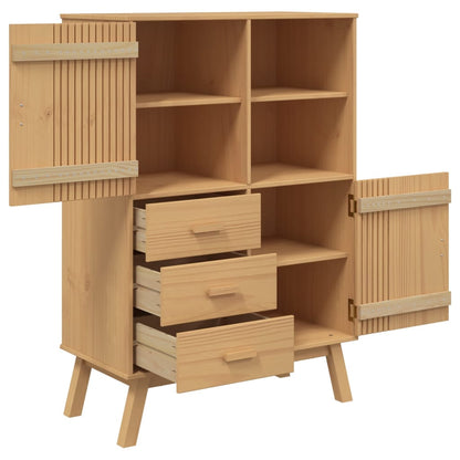vidaXL Highboard "OLDEN" Brown 85x43x125 cm Solid Wood Pine
