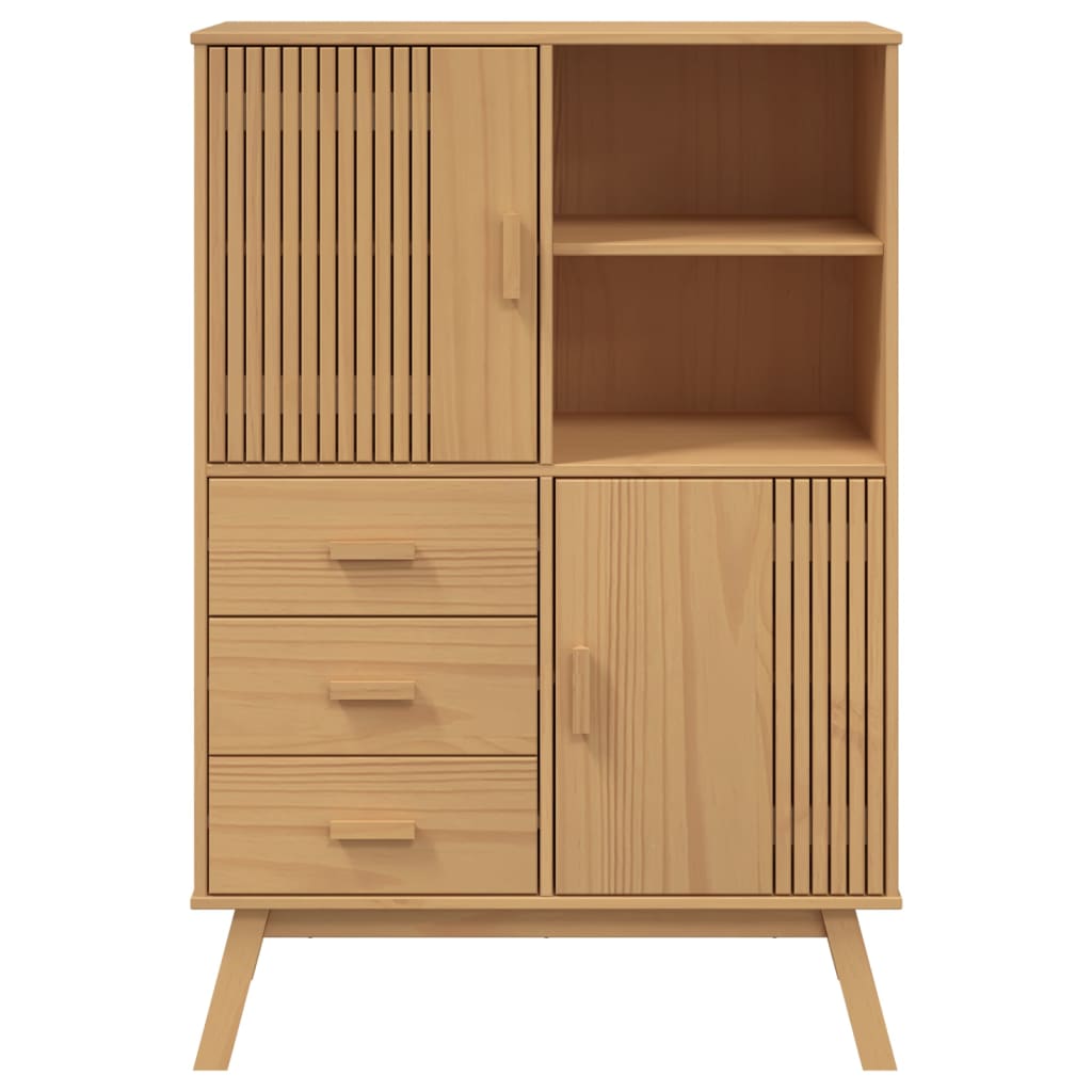 vidaXL Highboard "OLDEN" Brown 85x43x125 cm Solid Wood Pine