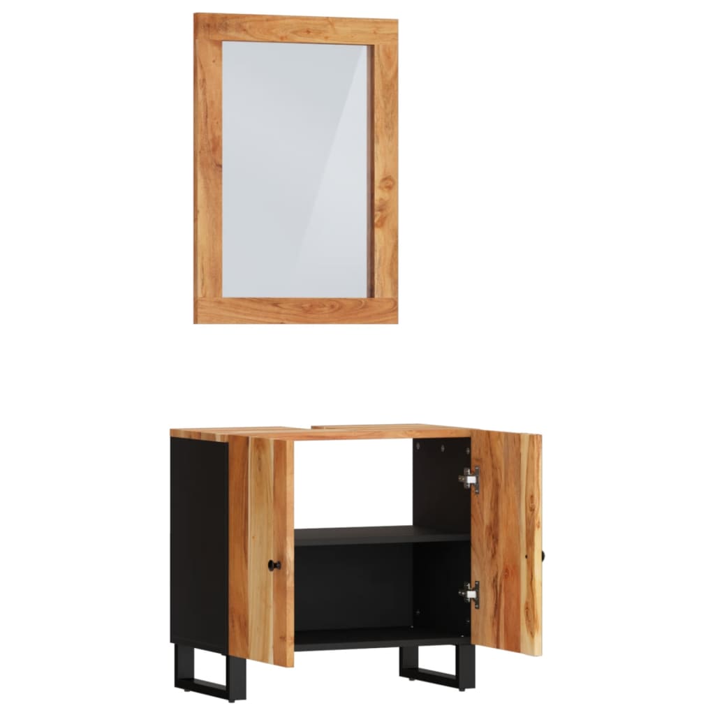 vidaXL 2 Piece Bathroom Furniture Set Solid Wood Acacia