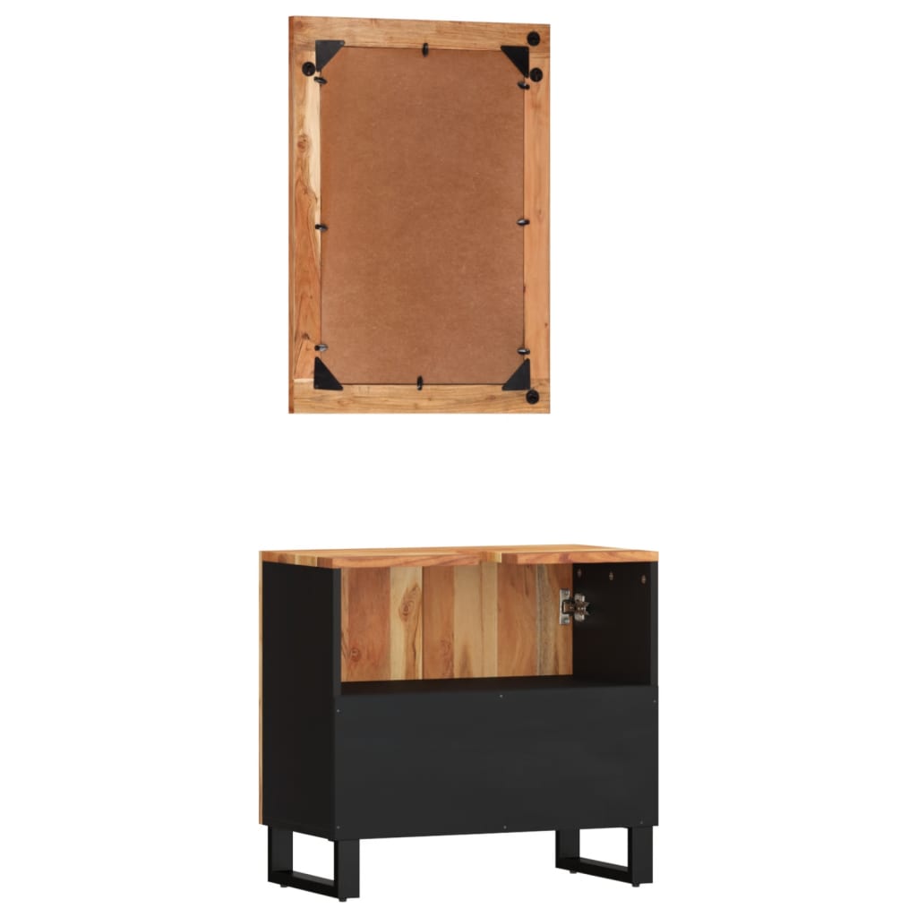 vidaXL 2 Piece Bathroom Furniture Set Solid Wood Acacia