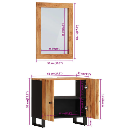 vidaXL 2 Piece Bathroom Furniture Set Solid Wood Acacia