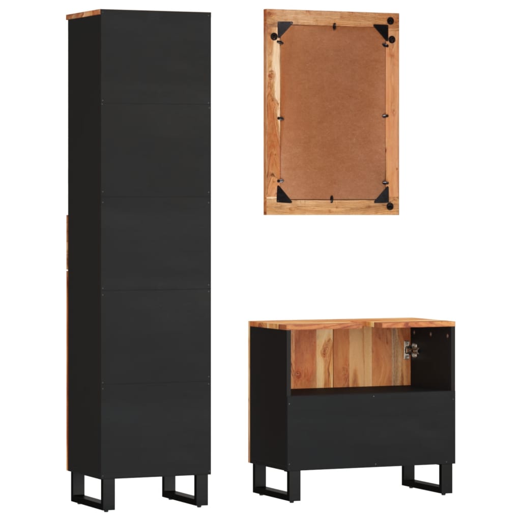 vidaXL 3 Piece Bathroom Furniture Set Solid Wood Acacia