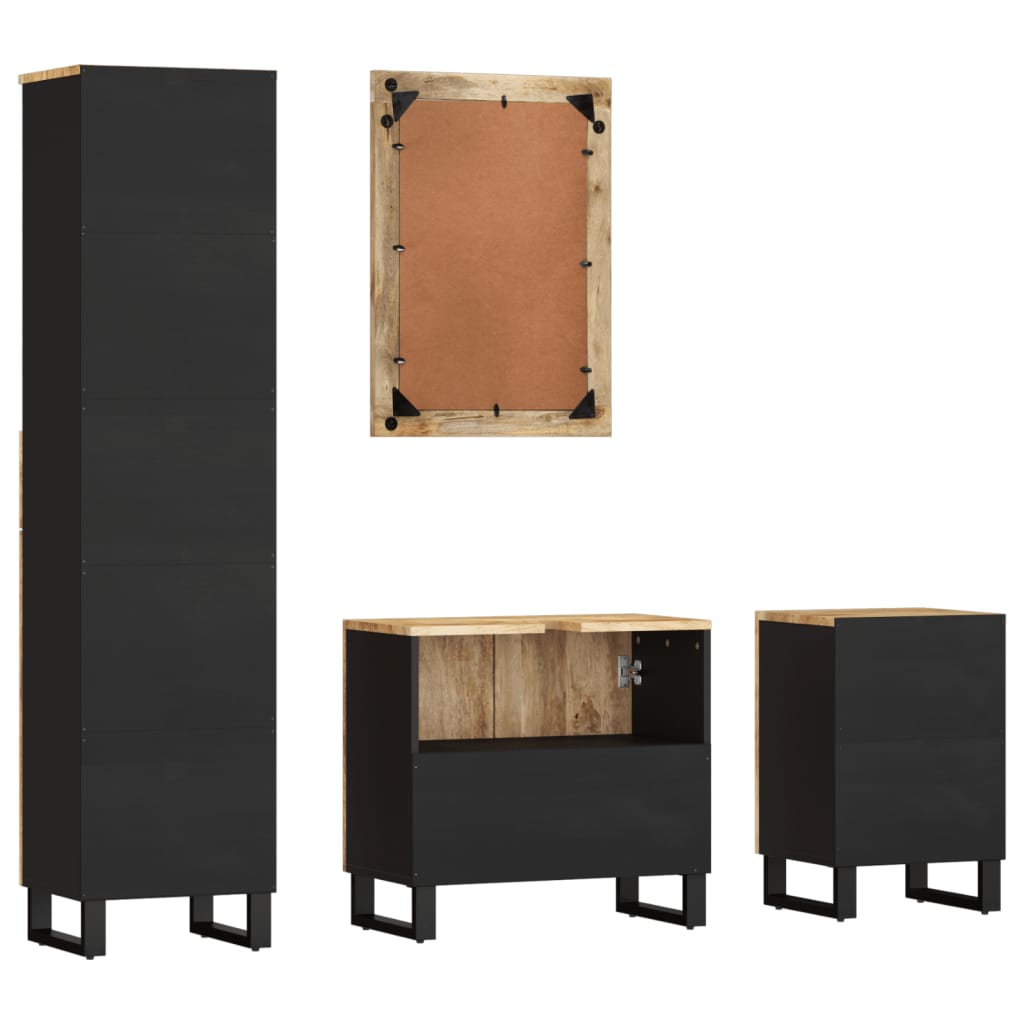 vidaXL 4 Piece Bathroom Furniture Set Solid Wood Mango