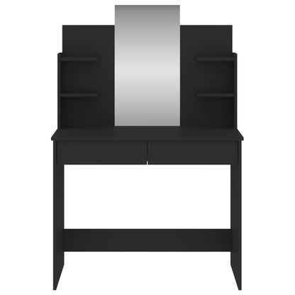 vidaXL Dressing Table | Black | Engineered wood, Glass | 96x39x142 cm