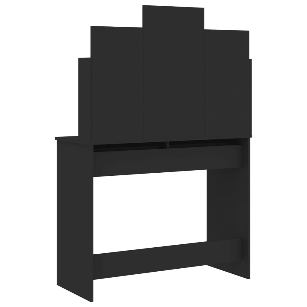 vidaXL Dressing Table | Black | Engineered wood, Glass | 96x39x142 cm