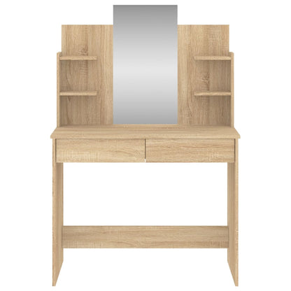 vidaXL Dressing Table with Mirror Sonoma Oak 96x39x142 cm
