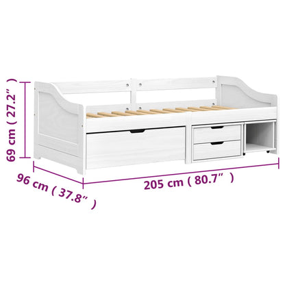 vidaXL Day Bed | White | Solid pinewood, engineered wood | Single | Day Bed