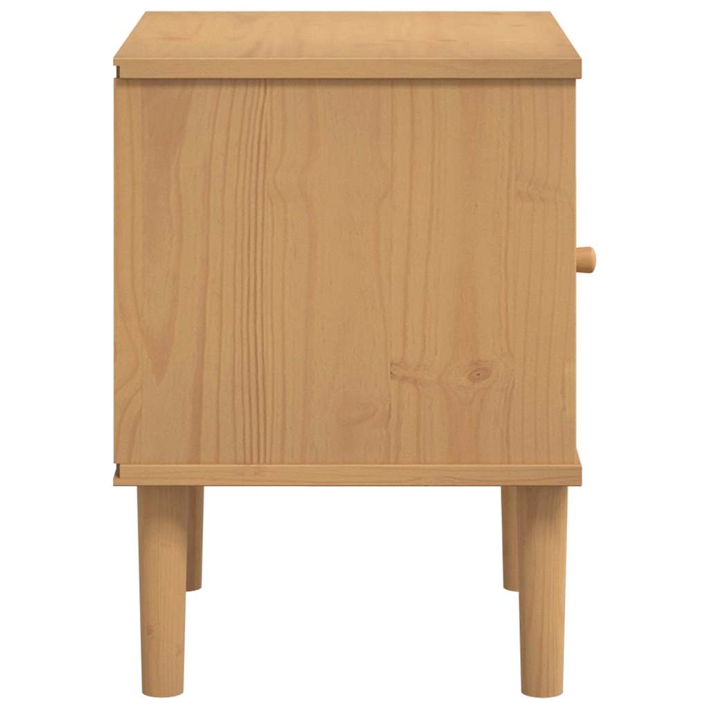 vidaXL Bedside Cabinet SENJA Rattan Look Brown 40x35x48 cm Solid Wood Pine