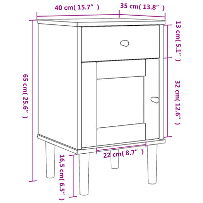 vidaXL Bedside Cabinet SENJA Rattan Look Black 40x35x65 cm Solid Wood Pine